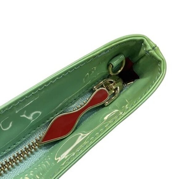 CHRISTIAN LOUBOUTIN Light Green Patent Leather Clutch Bag - Picture 10 of 15